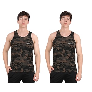 wmx sleeveless army print sports vest camouflage