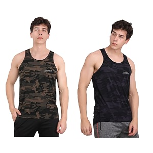 wmx sleeveless army print sports vest camouflage