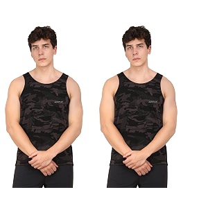 wmx sleeveless army print sports vest camouflage