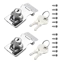 WMYCONGCONG 2 PCS 2.5 Inch Keyed Hasp Locks Stainless Steel Locking Hasp Twist Knob Safety Hasp Keyed Different for Cabinet Small Door, Black