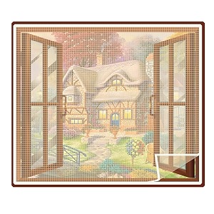 fiberglass mesh amp polyester pre-stitched window mosquito net color-ivory size50x130cms 1968x5118inches 164x426ft insect net for windows with self adhesive hook tape