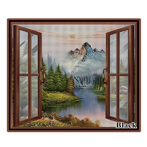 fiberglass pre stitched window mosquito net with self adhesive hook tapcolor-black size170cmx210cm6692inchx82676inch557ftx688ft insect mosquito net for window -ready to use net