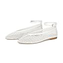 Wnshonzy Mesh Ballet Flats for Women Round Toe Buckle Strap Fishnet Mary Jane Flats Comfy Casual Office Womens Summer Flats Shoes