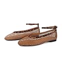 Wnshonzy Mesh Ballet Flats for Women Round Toe Buckle Strap Fishnet Mary Jane Flats Comfy Casual Office Womens Summer Flats Shoes
