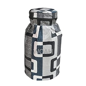 woah lpg gas cylinder cover  dustproof stain-resistant pvc coated polyester blue leaf design fits standard size pack of 1 grey box