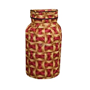 woah lpg gas cylinder cover  dustproof stain-resistant pvc coated polyester blue leaf design fits standard size pack of 1 red golden