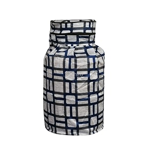 woah lpg gas cylinder cover  dustproof stain-resistant pvc coated polyester blue leaf design fits standard size pack of 1 blue block