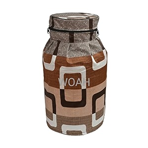 woah lpg gas cylinder cover  dustproof stain-resistant pvc coated polyester blue leaf design fits standard size pack of 1