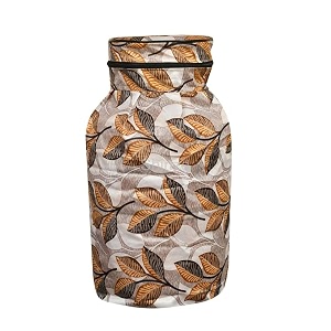 woah lpg gas cylinder cover  dustproof stain-resistant pvc coated polyester blue leaf design black golden leaf pack of 1 52x52x67 cm