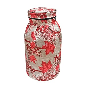 woah lpg gas cylinder cover  dustproof stain-resistant pvc coated polyester blue leaf design fits standard size pack of 1 red tree