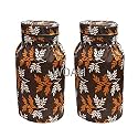 Woah LPG Gas Cylinder Cover – Dustproof, Stain-Resistant, PVC Coated Polyester, Blue Leaf Design, Fits Standard Size (Pack of 2)