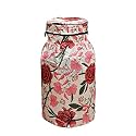 Woah LPG Gas Cylinder Cover – Dustproof, Stain-Resistant, PVC Coated Polyester, Blue Leaf Design, Fits Standard Size (Pack of 1, Pink Flower)