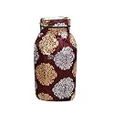 Woah Cotton LPG Gas Cylinder Cover | Top Design Stain, Dust, DustProof PVC Cover | Polyester Gas Tank Cover Fits Standard (Pack of 1, Maroon Embroider)