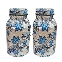 Woah LPG Gas Cylinder Cover – Dustproof, Stain-Resistant, PVC Coated Polyester, Blue Leaf Design, Fits Standard Size (Pack of 2, Blue Tree)