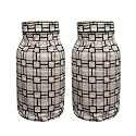 Woah LPG Gas Cylinder Cover – Dustproof, Stain-Resistant, PVC Coated Polyester, Blue Leaf Design, Fits (Black Block, Pack of 2)
