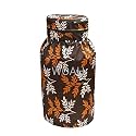 Woah LPG Gas Cylinder Cover – Dustproof, Stain-Resistant, PVC Coated Polyester, Blue Leaf Design, Fits Standard Size (Pack of 1, Brown Leaf)