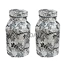 Woah LPG Gas Cylinder Cover – Dustproof, Stain-Resistant, PVC Coated Polyester, Blue Leaf Design, Fits Standard Size (Pack of 2, Grey Tree)