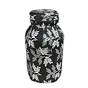Woah LPG Gas Cylinder Cover – Dustproof, Stain-Resistant, PVC Coated Polyester, Blue Leaf Design, Fits Standard Size (Pack of 1, Black Leaf)