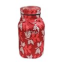 Woah LPG Gas Cylinder Cover – Dustproof, Stain-Resistant, PVC Coated Polyester, Blue Leaf Design, Fits Standard Size (Pack of 1, Red Leaf)