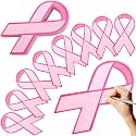 Woanger 150 Pcs Breast Cancer Awareness Pink Ribbon Paper Cutouts Decor