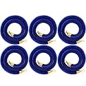 Woanger 6 Pack 5 Feet Velvet Stanchion Rope Crowd Control, Blue