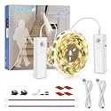 WOBANE 16.4ft Dual Motion Sensor Stair Lights Strip, Rechargeable LED Strip