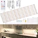 WOBANE 8PCS Under Cabinet LED Lighting with Remote, Natural White LED Strip