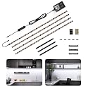 WOBANE LED Under Cabinet Lighting Kit,Flexible LED Ribbon Lights Bar,Under Counter Lights for Kitchen,Cupboard,Desk,Showcase,Shelf,6.6 Feet Rope Light Set,120 LED,1200lm,6000K White,4 Panel,Black