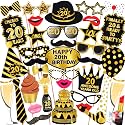 WOBBOX 20th Birthday Photo Booth Party Props Black &amp; Golden, Birthday Party Decoration, Birthday Party Item, Birthday Party Props, (Model: WOBOX1824)