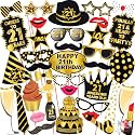 Wobbox 21th Birthday Photo Booth Party Props Black &amp; Golden, Birthday Party Decoration, Birthday Party Item, Birthday Party Props