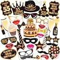 Wobbox 55th Birthday Photo Booth Party Props Brown &amp; Golden Glitter, Birthday Party Decoration, Birthday Party Item