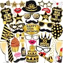 Wobbox 55th Birthday Photo Booth Party Props Black &amp; Golden, Birthday Party Decoration, Birthday Party Item, Birthday Party Props