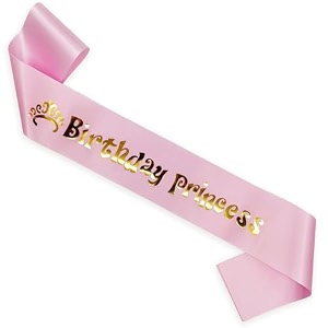 wobbox birthday satin sash for birthaday decoration theme party decoration sash pink amp golden birthday princess