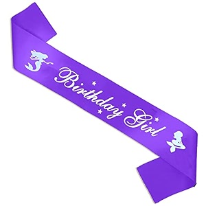 wobbox birthday girl sash happy birthday sash for girls birthday sash for kids its my birthday sash birthday decoration purple white text birthday girl 1 pcs fp3411