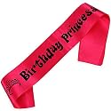 WOBBOX Birthday Satin Sash For Birthaday Decoration Theme Party Decoration, Sash (Pink &amp; Black Birthday Princess)