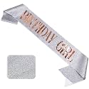 WOBBOX Birthday Girl Sash, Happy Birthday Sash For Girls, Birthday Sash For Kids, its my birthday Sash, Birthday Decoration, Silver Glitter &amp; Rose Gold Font Birthday Girl (1 Pcs) (FP3510)