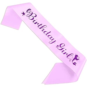 wobbox birthday satin sash for birthaday decoration theme party decoration sash pink purple text birthday girl