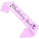 WOBBOX Birthday Satin Sash For Birthaday Decoration Theme Party Decoration, Sash (Pink Purple Text Birthday Girl)
