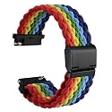 WOCCI 18mm Braided Nylon Watch Band for Men and Women, Quick Release, Black Stainless Steel Buckle (Multicolor)