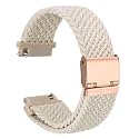 WOCCI 18mm Braided Nylon Watch Band for Men and Women, Quick Release, Rosegold Stainless Steel Buckle (Starlight)