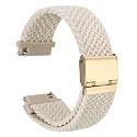 WOCCI 18mm Braided Nylon Watch Band for Men and Women, Quick Release, Golden Stainless Steel Buckle (Starlight)
