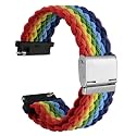 WOCCI 20mm Braided Nylon Watch Band for Men and Women, Quick Release, Silver Stainless Steel Buckle (Multicolor)