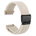 WOCCI 22mm Braided Nylon Watch Band for Men and Women, Quick Release, Black Stainless Steel Buckle (Starlight)