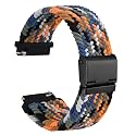 WOCCI 24mm Braided Nylon Watch Band for Men and Women, Quick Release, Black Stainless Steel Buckle (Camo)
