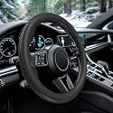 WOCOCN Car Steering Wheel Cover, Thin Anti-Skid Silicone, Black