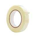 WOD BFST47 Bi-Directional Filament Strapping Tape, 1 inch x 60 yds. Fiberglass Reinforced Packaging Tape, Filaments Run H-V with High Adhesion and Tear Resistance, Hexayurt Tape