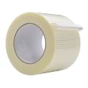 WOD BFST47 Bi-Directional Filament Strapping Tape, 4 inch x 60 yds. Fiberglass Reinforced Packaging Tape, Filaments Run H-V with High Adhesion and Tear Resistance, Hexayurt Tape
