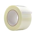 WOD BFST47 Bi-Directional Filament Strapping Tape, 3 inch x 60 yds. Fiberglass Reinforced Packaging Tape, Filaments Run H-V with High Adhesion and Tear Resistance, Hexayurt Tape