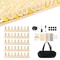 WodGod 78.5” Extra Long Chunky Blanket Loom Kit, Adjustable Knitting Loom for Chunky Yarn, Modular Yarn Loom for Blankets with Storage Backpack, Anti-Slip Rubber Wood Loom Knitting Set