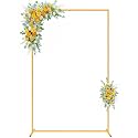 Wokceer Square Backdrop Stand Gold Metal Wedding Arch Stand 6.6FT x 4FT